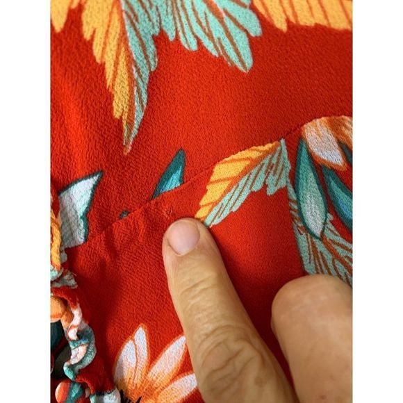 Women’s Forever 21 Orange Strap A Line Sz S Midi Dress Tropical 5324 - Picture 3 of 10